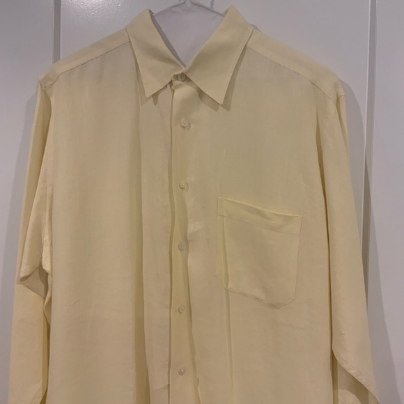 Murano Light Yellow Casual Button Down Shirt Long Sleeve Large - Picture 2 of 7